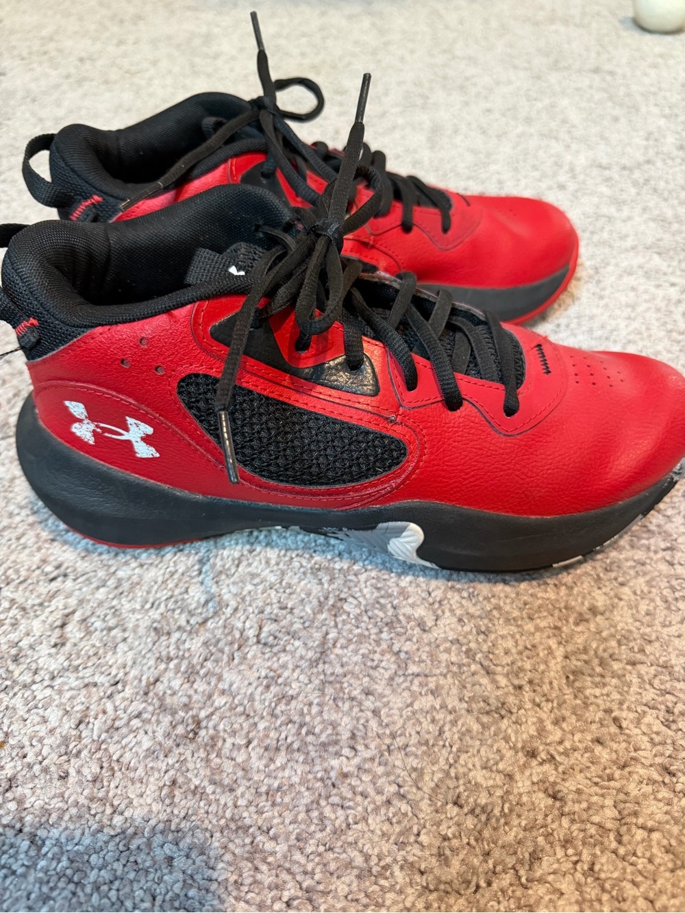Under Armour Red and Black Boy's Athletic Sneakers